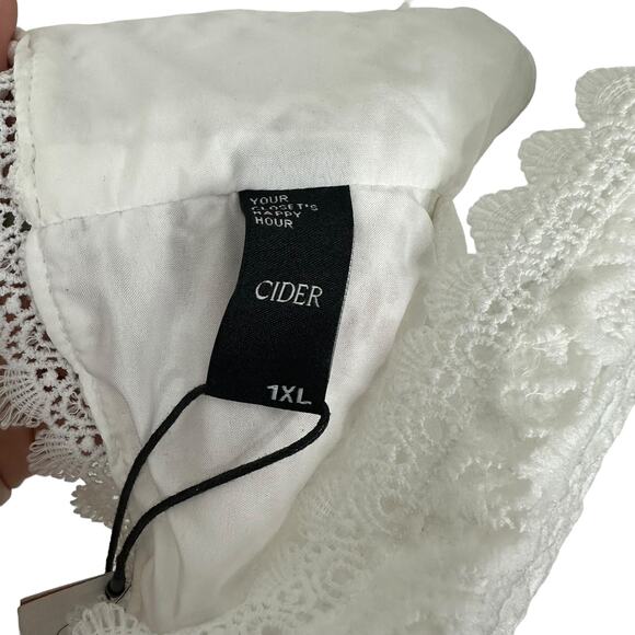 NWT Cider White Lace Corset Crop Top Size 1X Castlecore Fairycore Cosplay - Picture 9 of 9